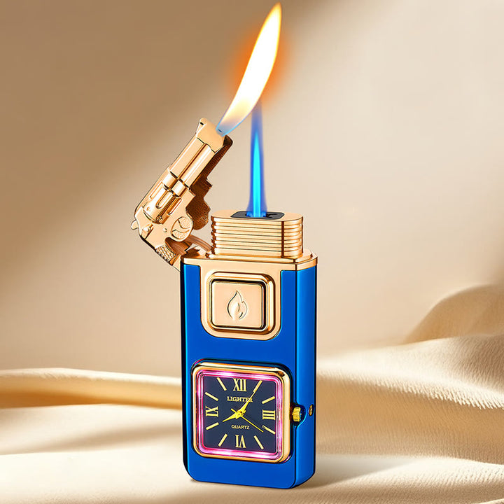 Accendino gonfiabile a LED a forma di pistola con orologio - Blu - image 9