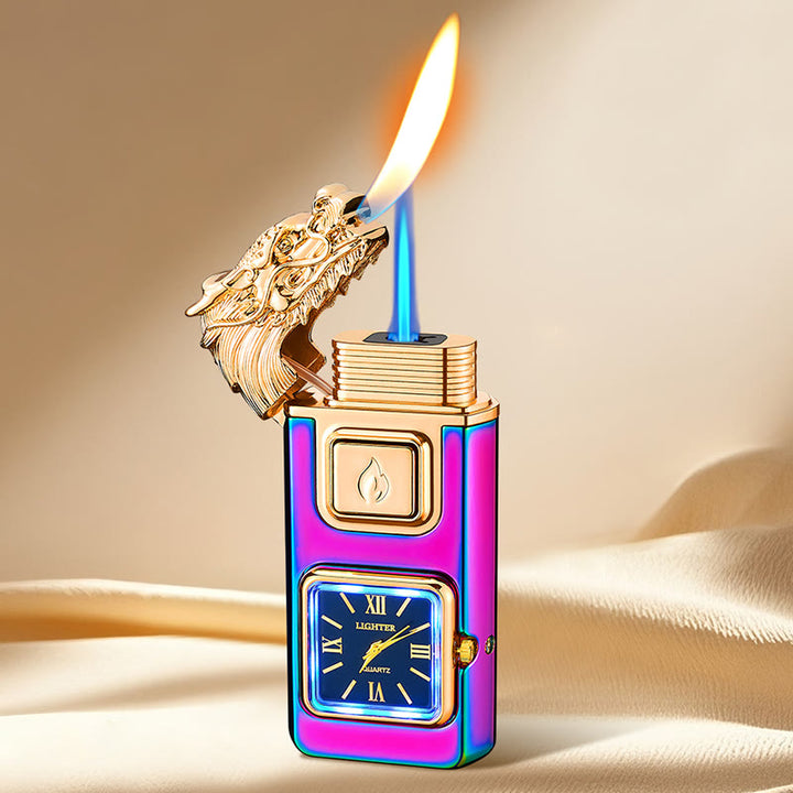 Accendino gonfiabile a LED a forma di testa di drago con orologio - Colorato - image 6