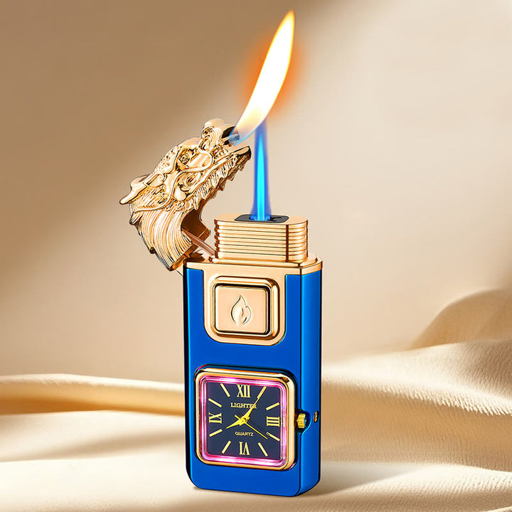 Accendino gonfiabile a LED a forma di testa di drago con orologio - Blu - image 10