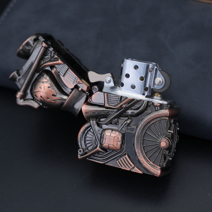 Accendino a cherosene in metallo a forma di motocicletta retrò creativa - image 2