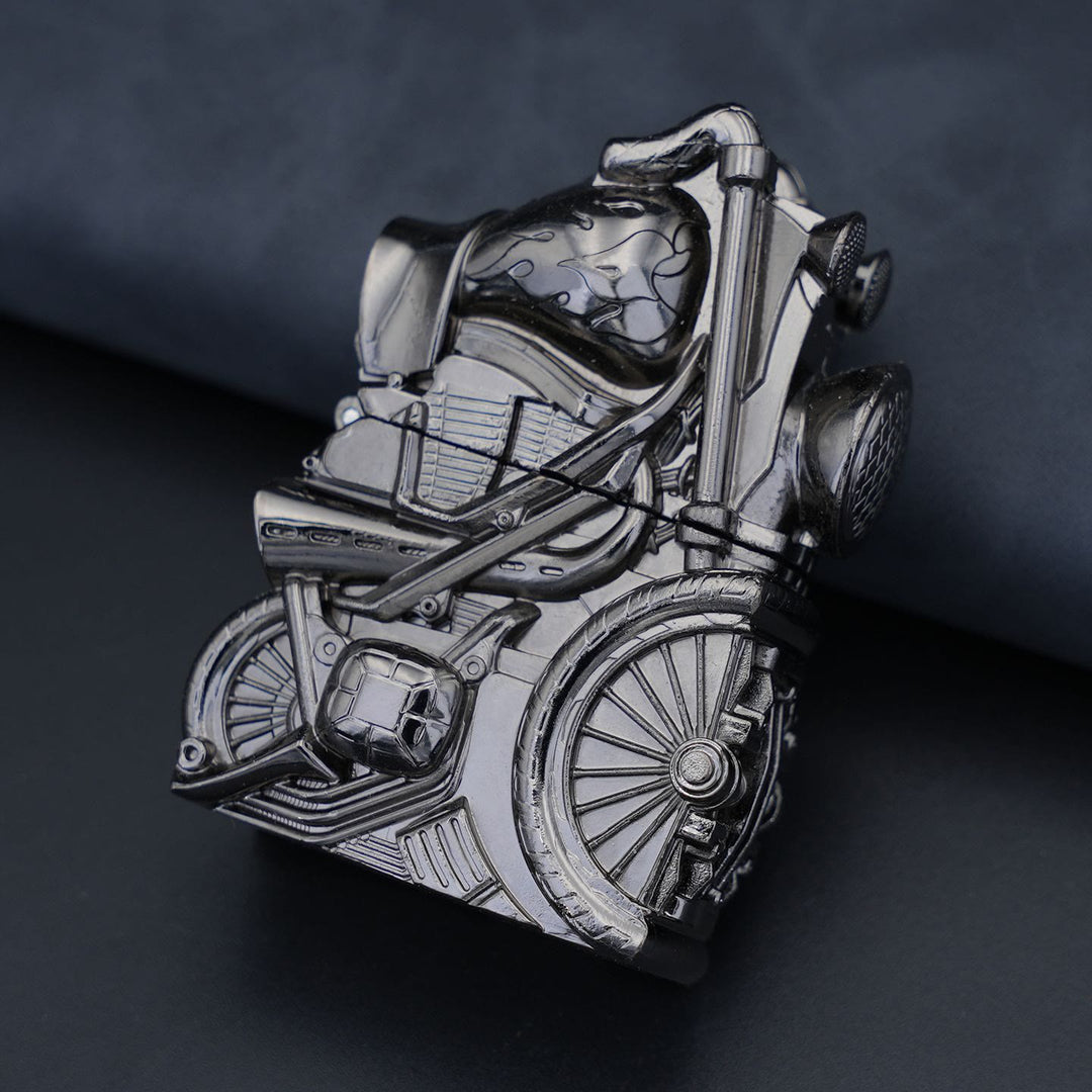Accendino a cherosene in metallo a forma di motocicletta retrò creativa - Nero - image 10