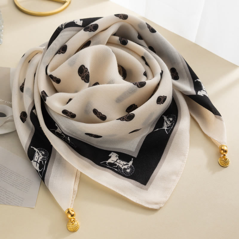 Cravatta magnetica quadrata elegante a pois rosa retrò da donna - Stile n. 2 - image 1