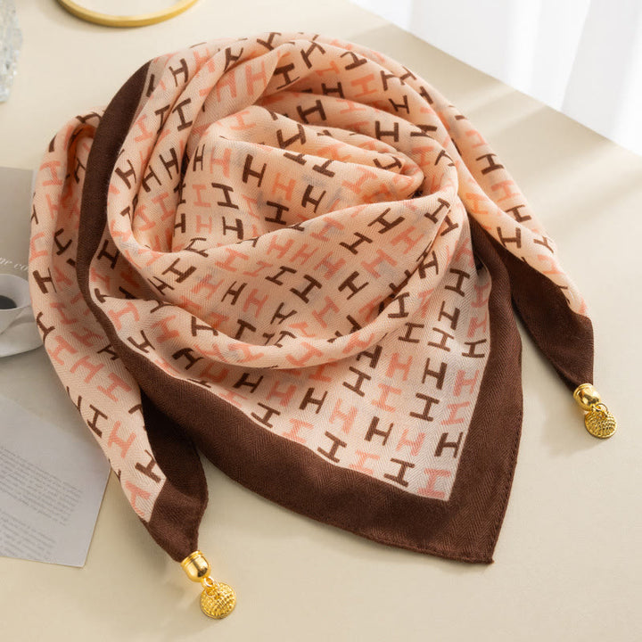 Elegante cravatta quadrata magnetica da donna in stile retrò con pois rosa - Stile n. 4 - image 3
