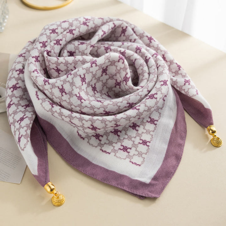 Elegante cravatta quadrata magnetica da donna in stile retrò con pois rosa - Stile n. 10 - image 9