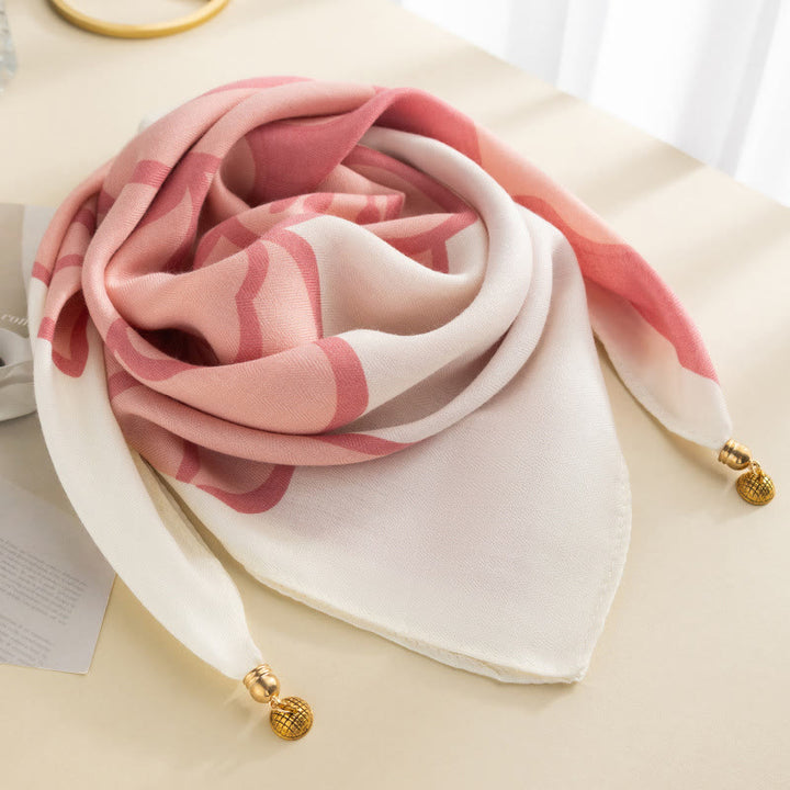 Elegante cravatta quadrata magnetica da donna in stile retrò con pois rosa - Stile n. 12 - image 11