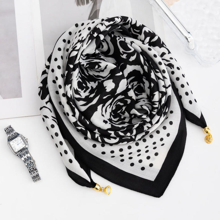 Cravatta magnetica quadrata elegante a pois rosa retrò da donna - Stile n. 32 - image 31