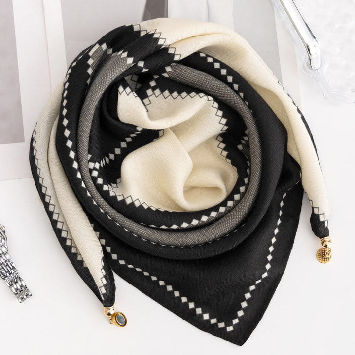 Cravatta magnetica quadrata elegante a pois rosa retrò da donna - Stile n. 34 - image 33