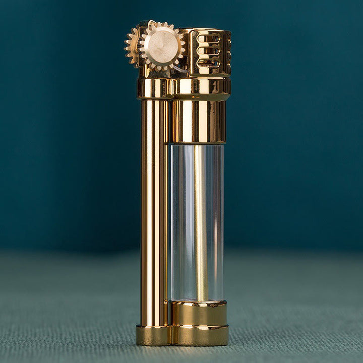 Accendino a cherosene ricaricabile con serbatoio trasparente in stile Steampunk - Oro - image 6