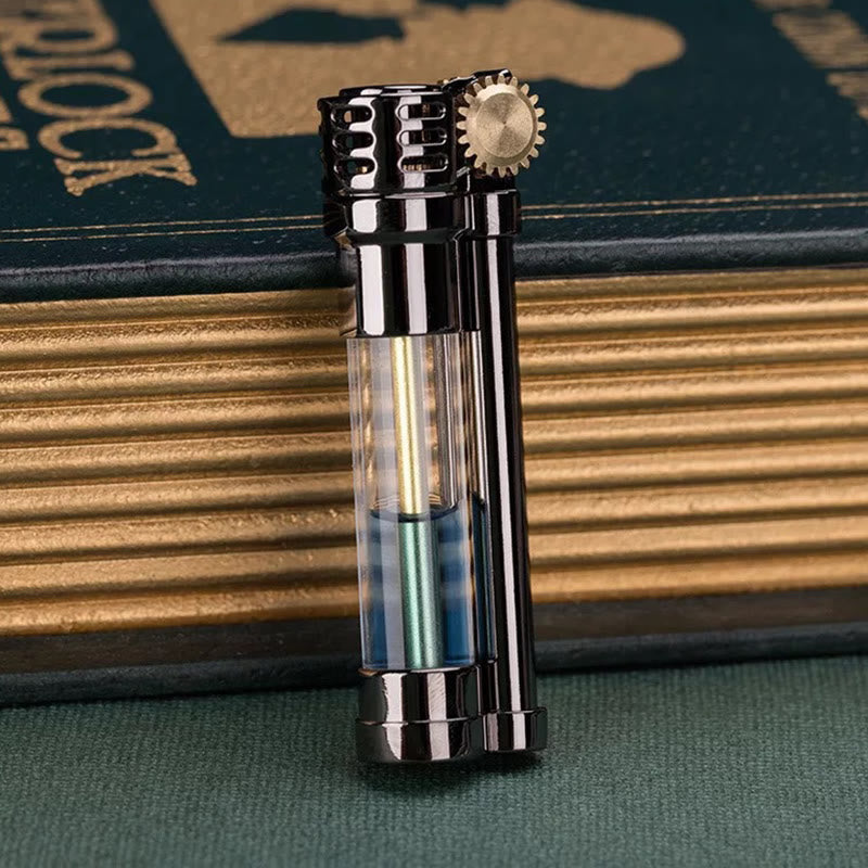 Accendino a cherosene ricaricabile con serbatoio trasparente in stile Steampunk - image 3