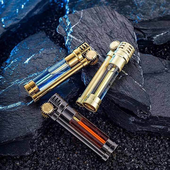 Accendino a cherosene ricaricabile con serbatoio trasparente in stile Steampunk - image 0