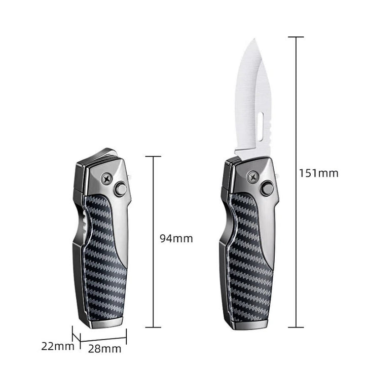Coltello pieghevole multifunzionale 2 in 1 con getto dritto e accendino - image 8