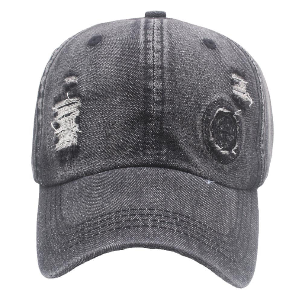 Cappellino da baseball retrò in denim strappato - image 2