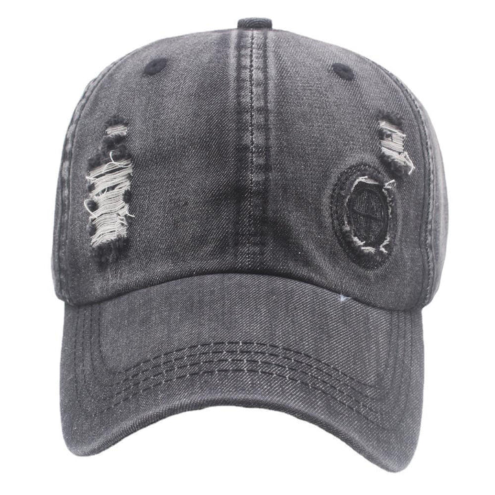 Cappellino da baseball retrò in denim strappato - image 2