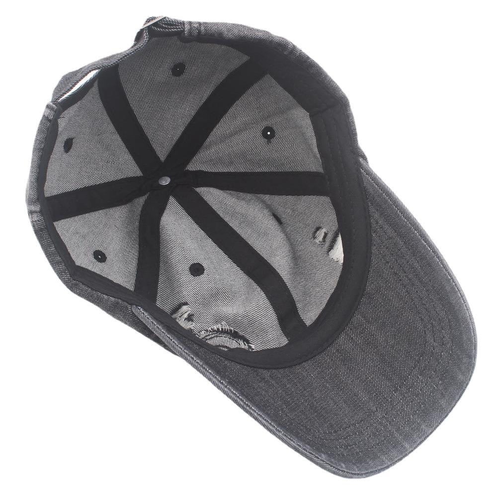 Cappellino da baseball retrò in denim strappato - image 3