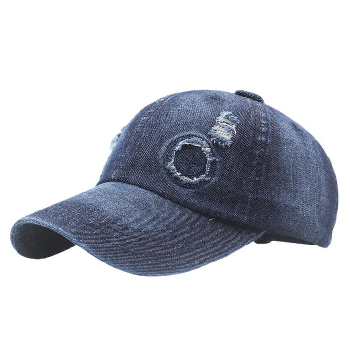 Cappellino da baseball retrò in denim strappato - Blu scuro - Regolabile (22''-24") - image 4