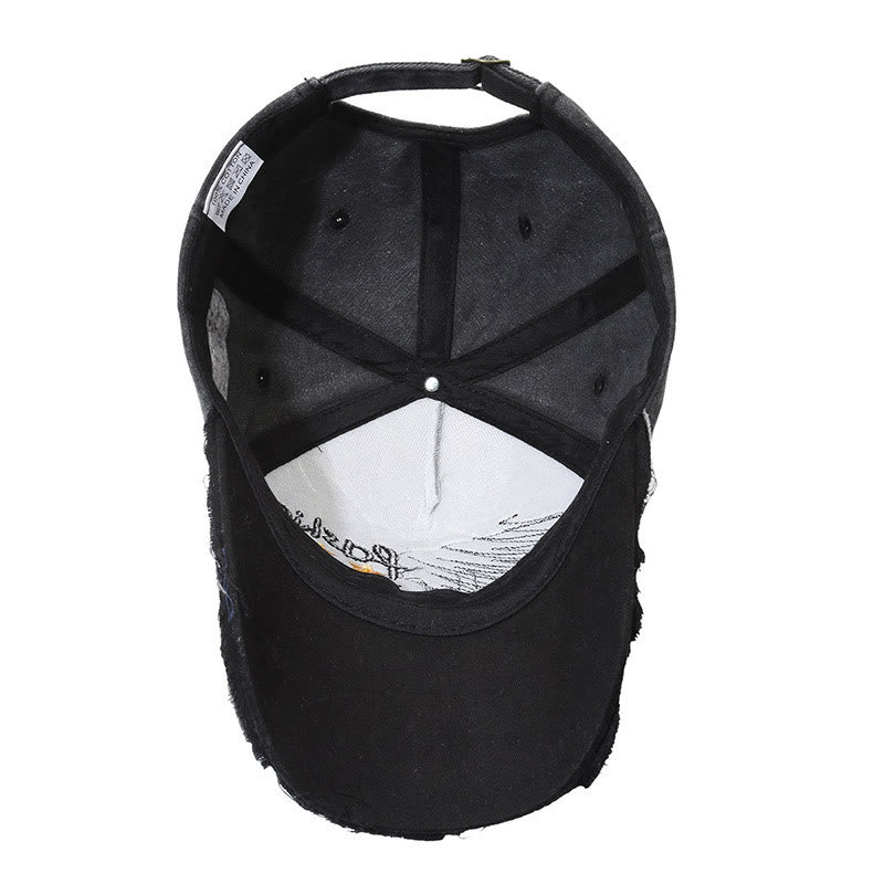 Cappellino da baseball multicolore con stella grafica ricamata in denim consumato - image 4