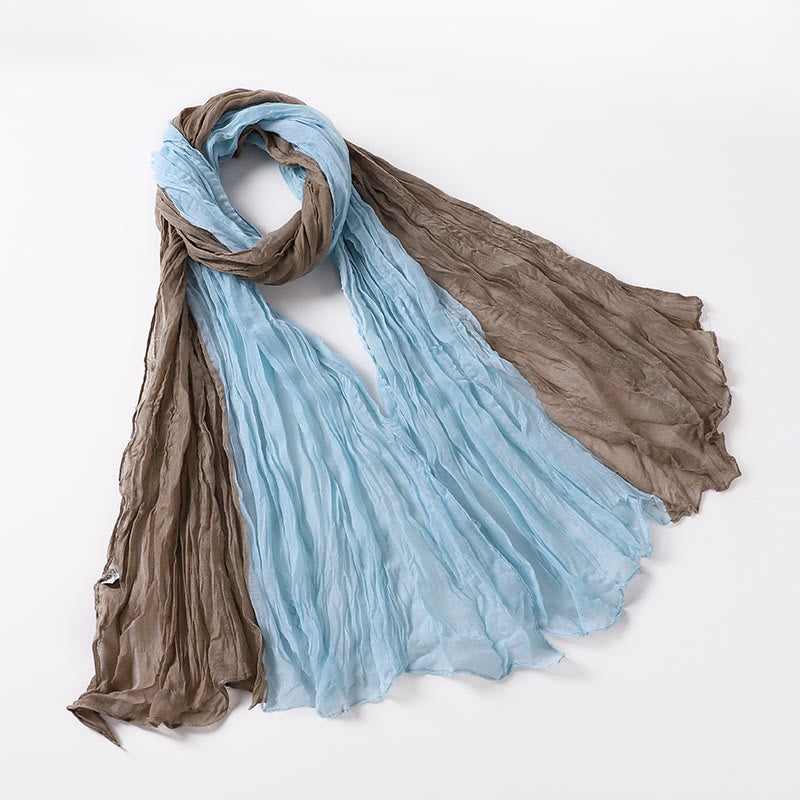 Sciarpa stropicciata bicolore sfumata color-block per quattro stagioni - #1 - image 1