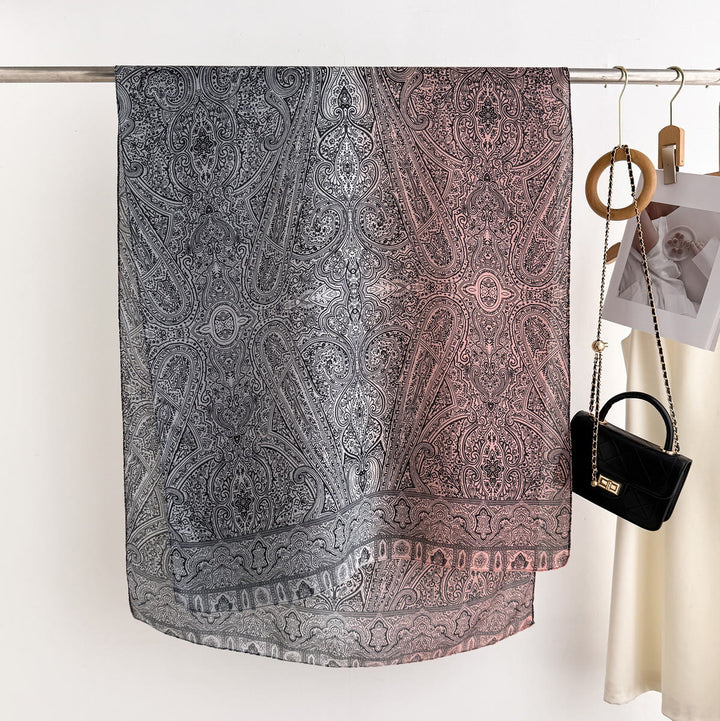 Sciarpa leggera e trasparente con stampa Paisley vintage da donna - image 5