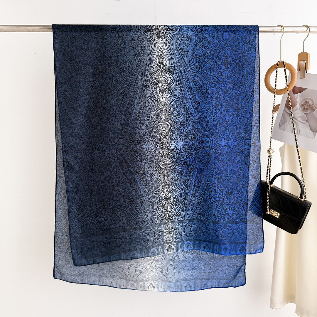 Sciarpa leggera e trasparente con stampa Paisley vintage da donna - image 3