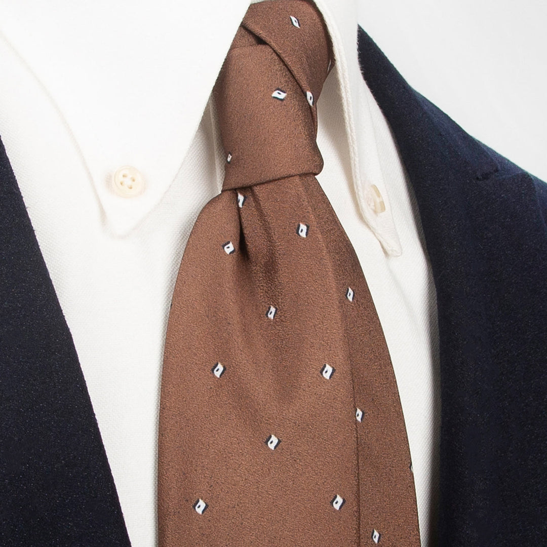 Cravatta larga da uomo con stampa floreale retrò in stile senza tempo - Marrone - image 24