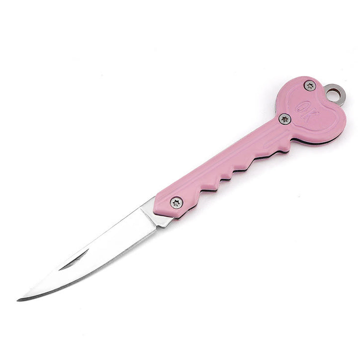 Coltello pieghevole colorato Love OK, strumento EDC per esterni - Rosa - image 10