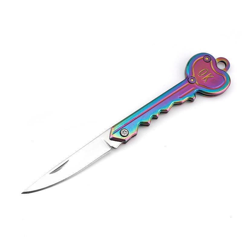 Coltello pieghevole colorato Love OK, strumento EDC per esterni - Colorato - image 2