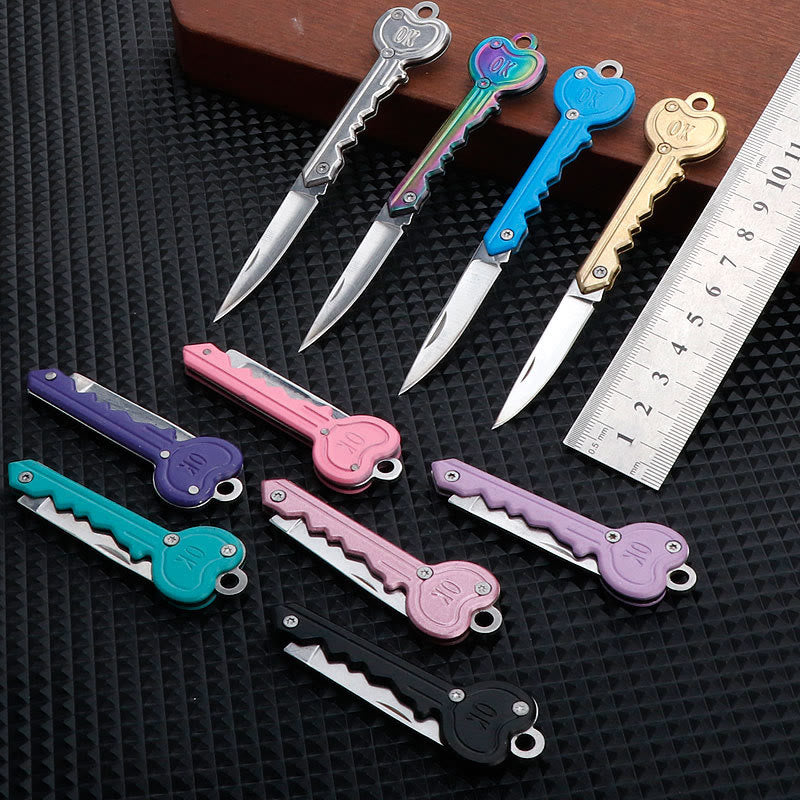 Coltello pieghevole colorato Love OK, strumento EDC per esterni - image 0