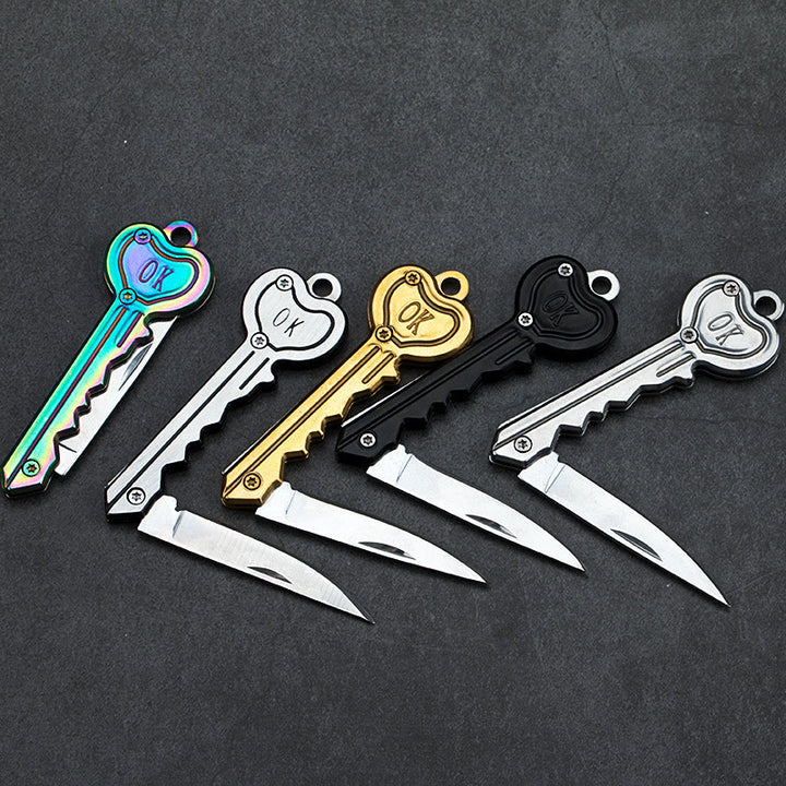 Coltello pieghevole colorato Love OK, strumento EDC per esterni - image 1