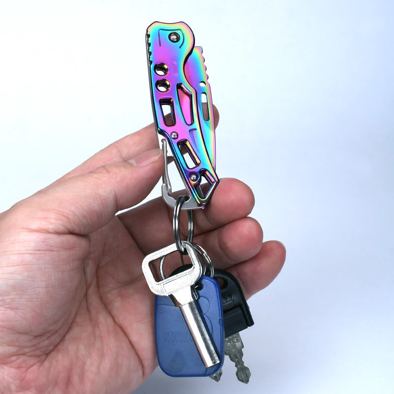 Portachiavi EDC-Tool con coltello pieghevole multifunzionale, pratico e colorato - image 4