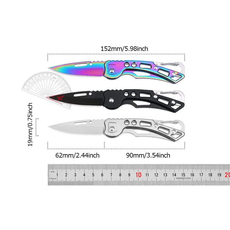 Portachiavi EDC-Tool con coltello pieghevole multifunzionale, pratico e colorato - image 7