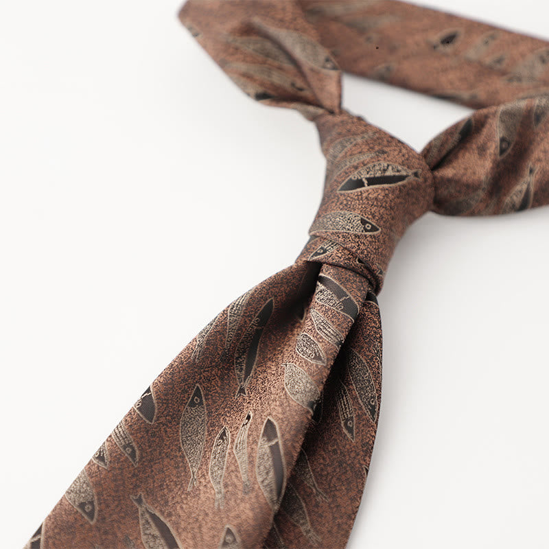 Cravatte da uomo in tessuto effetto seta con fantasia ornamentale - Stile n. 7 - image 8