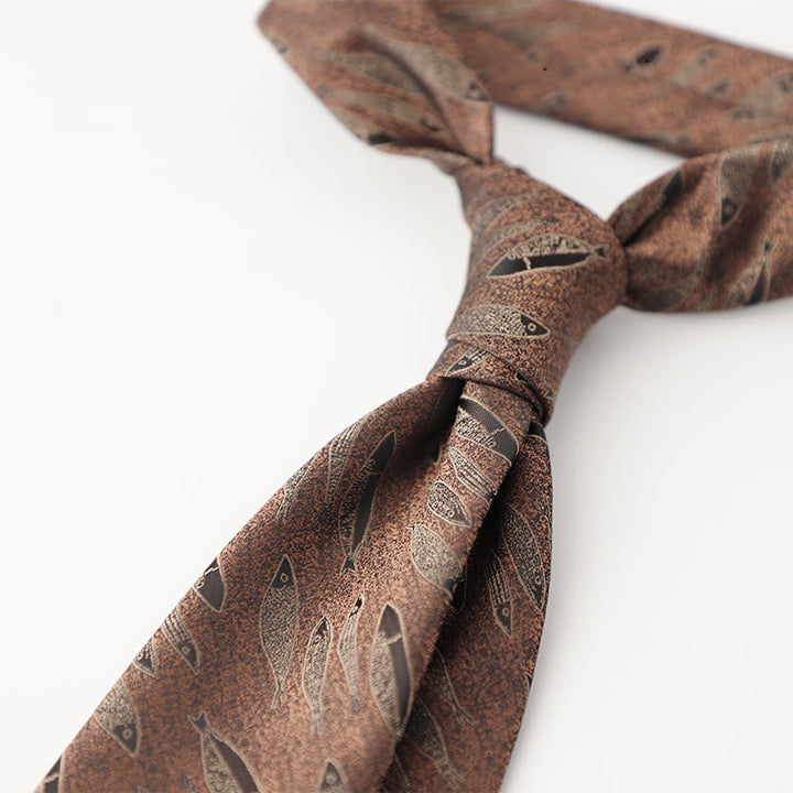 Cravatte da uomo in tessuto effetto seta con fantasia ornamentale - Stile n. 7 - image 8