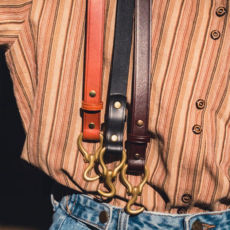 Cintura da donna in pelle con fibbia dorata, sottile ed elegante - image 2