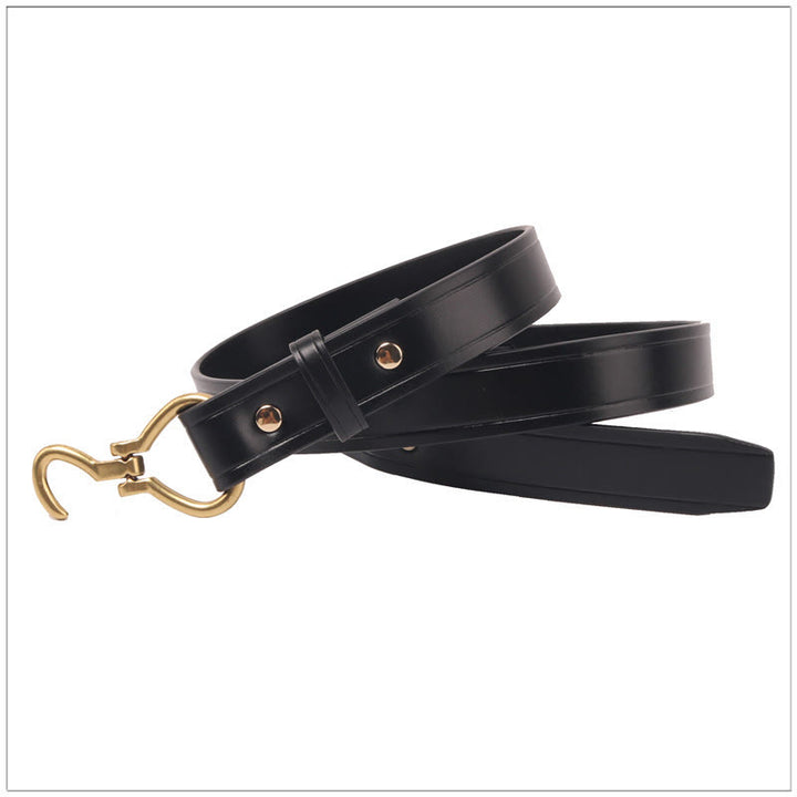 Cintura da donna in pelle con fibbia dorata, sottile ed elegante - image 3