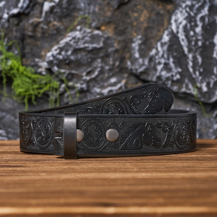 Cintura in pelle fai da te con motivo a cavallo western senza fibbia - image 5