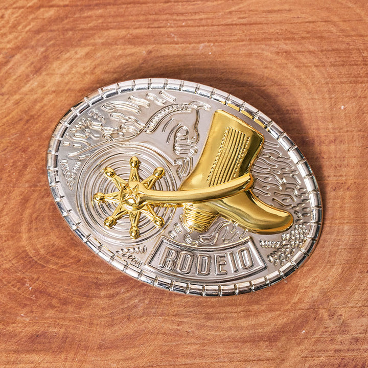 Cintura in pelle con fibbia fai da te con stivali da rodeo a stella rotante - image 1