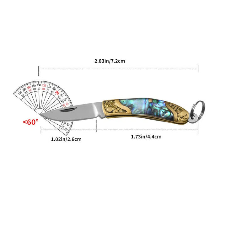 Portachiavi con coltello pieghevole a forma di testa di toro retrò e texture a conchiglia - image 7