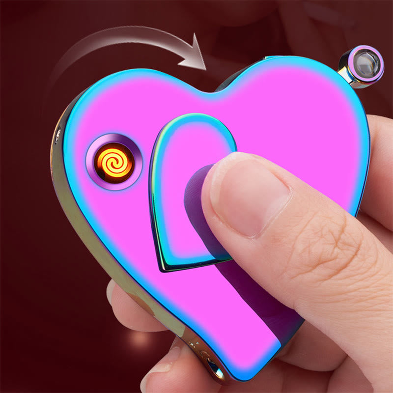 Accendino elettrico a gas colorato a forma di amore romantico con doppia accensione - image 3