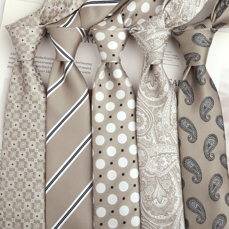 Cravatte versatili multi-fantasia beige da uomo - image 0