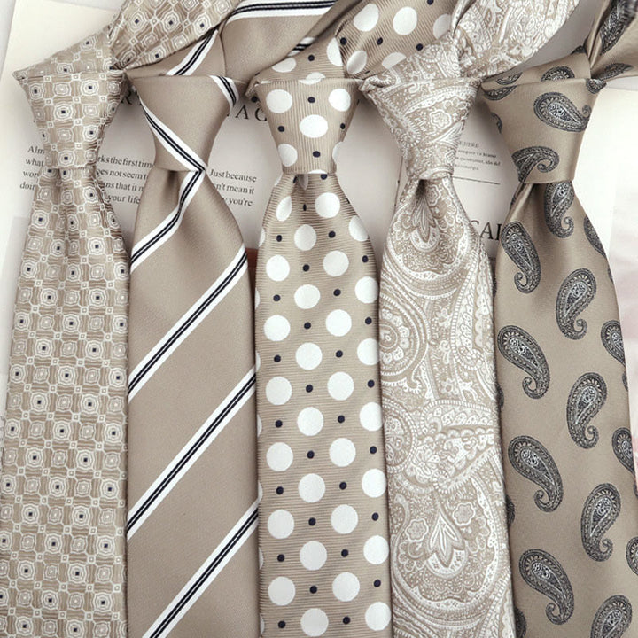 Cravatte versatili multi-fantasia beige da uomo - image 0
