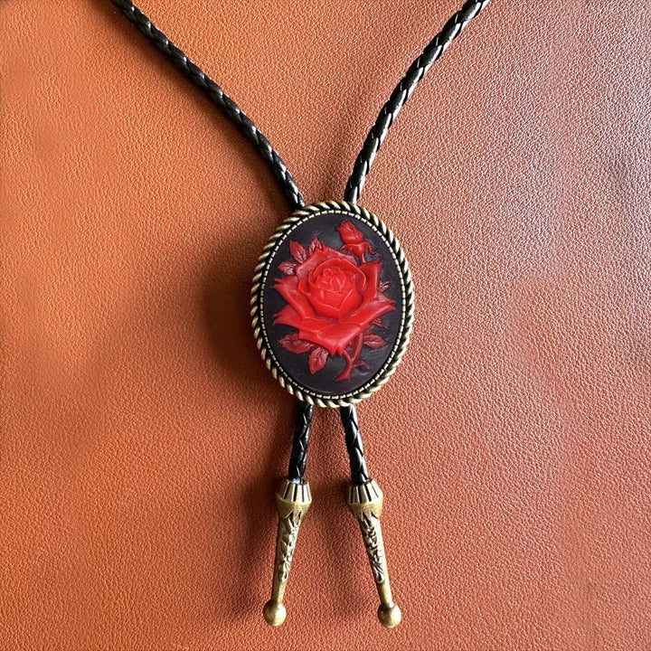 Cravatta Bolo con testa di toro creativa da cavaliere cowboy occidentale - Rosso - image 3