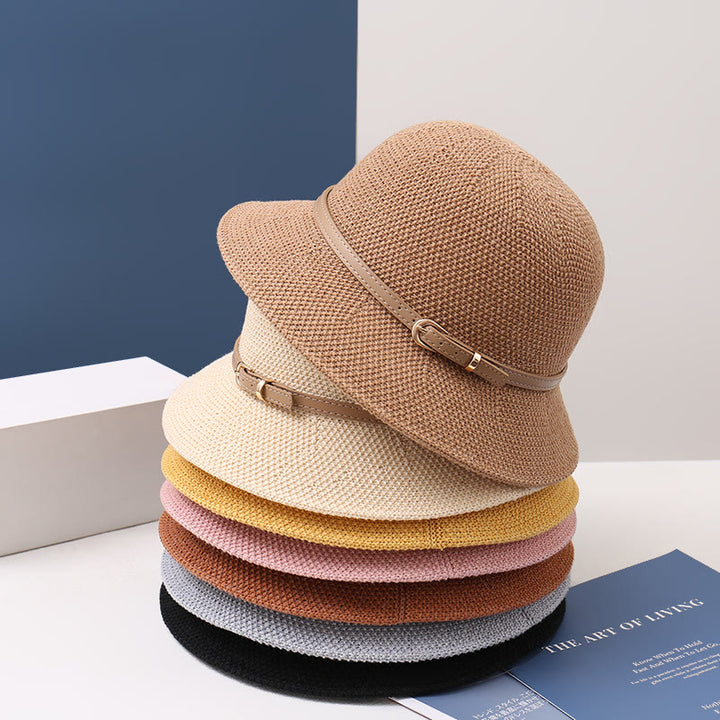 Cappello da pescatore decorato con cinturino in pelle lavorato a maglia da donna - image 11