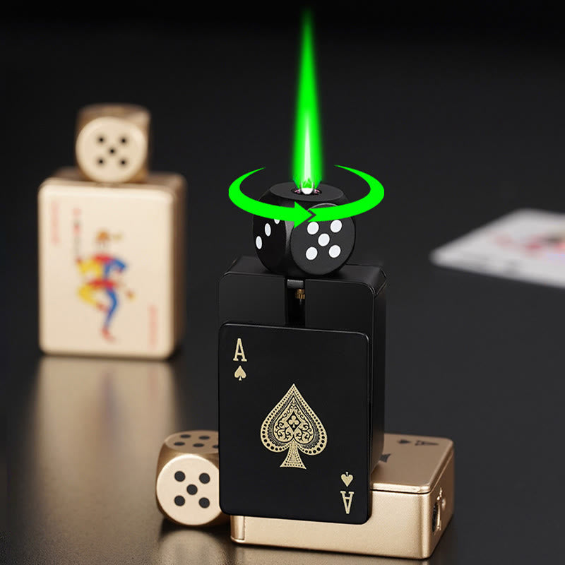 Accendino a butano ricaricabile a forma di poker con dadi rotanti - image 4