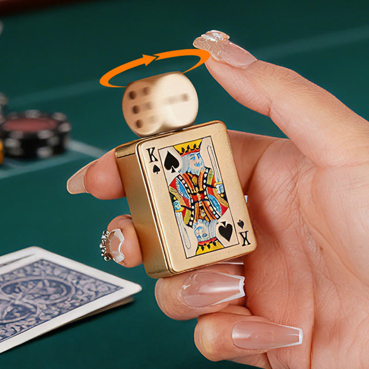 Accendino a butano ricaricabile a forma di poker con dadi rotanti - image 6