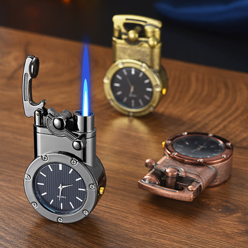 Accendino gonfiabile a butano con bilanciere retrò e orologio - image 0