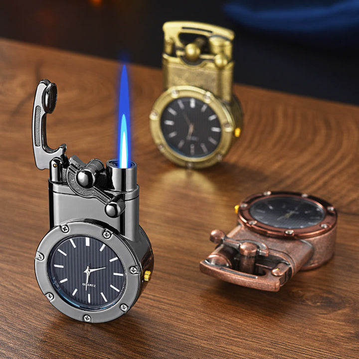 Accendino gonfiabile a butano con bilanciere retrò e orologio - image 0