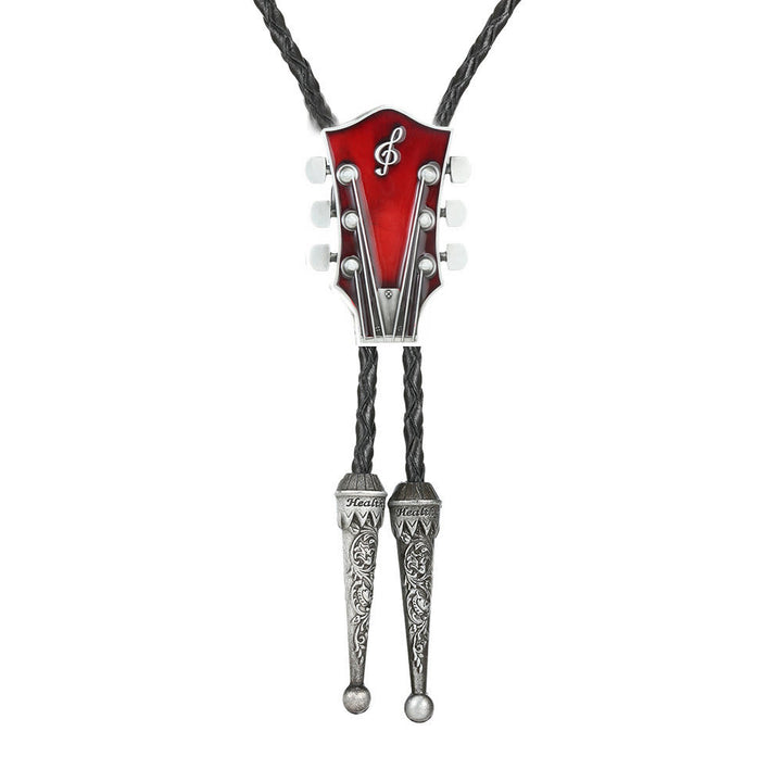 Cravatta Bolo con struttura in metallo retrò a forma di chitarra - Rosso - image 6