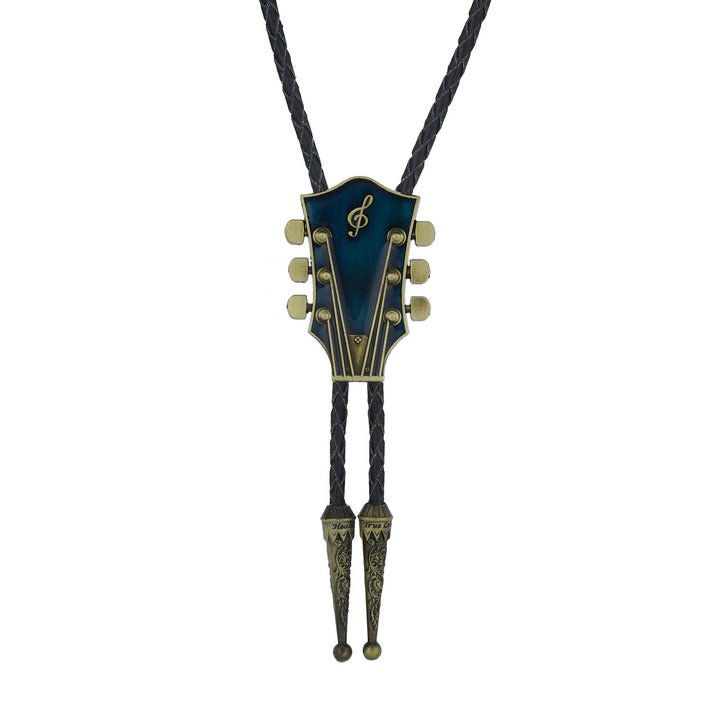 Cravatta Bolo con struttura in metallo retrò a forma di chitarra - image 3
