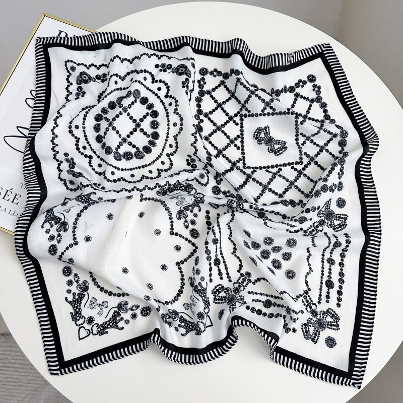 Fazzoletto da taschino con motivo anacardi a contrasto retrò e fibbia a fiore - Stile n. 9 - image 14