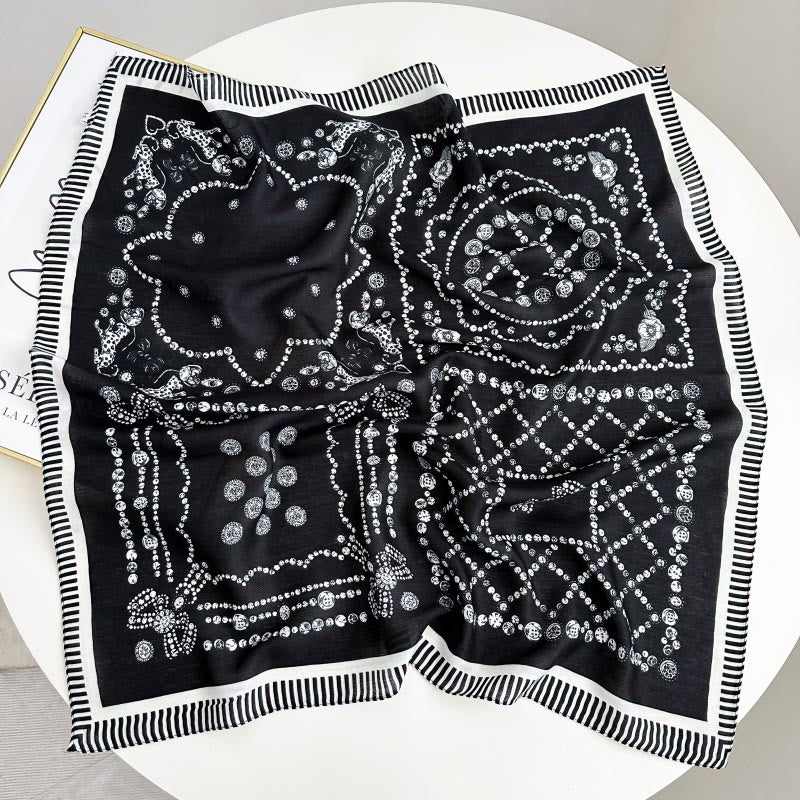 Fazzoletto da taschino con motivo anacardi a contrasto retrò e fibbia a fiore - Stile n. 10 - image 15